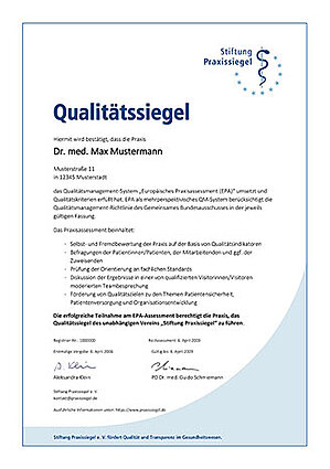 Zertifikat für Ihr EPA Qualitätsmanagement
